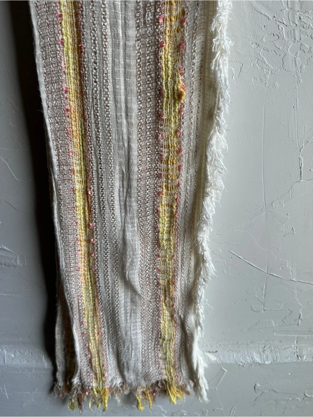 Boho Fringe Textured Woven Scarf Festival Cottagecore Earthy Layering Wrap‎ 8x70